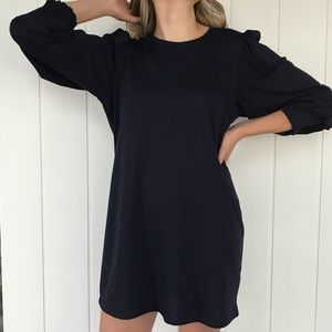 NWT Express Navy long sleeved dress Sz L